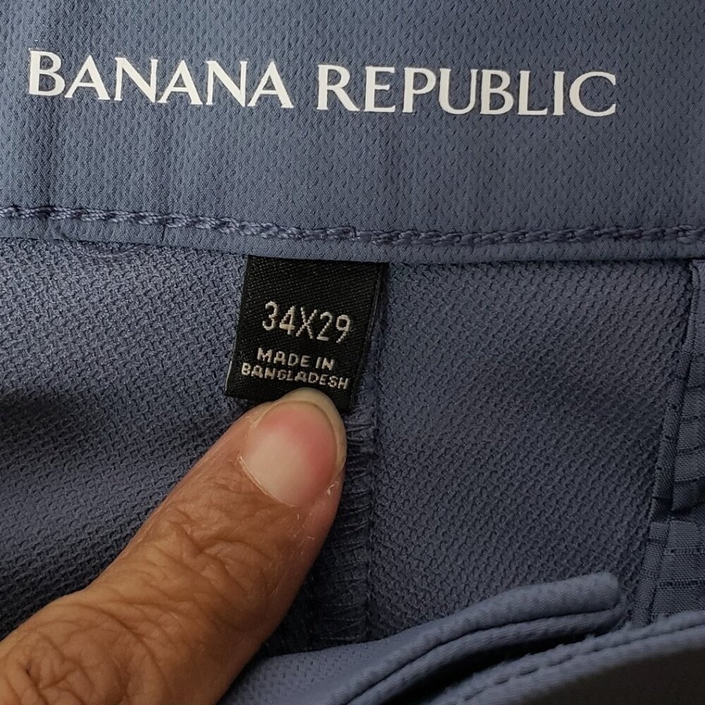 Banana Republic Mens Slim-Fit Dress Pants Lightweight Blue 34/29 - Picture 4 of 14